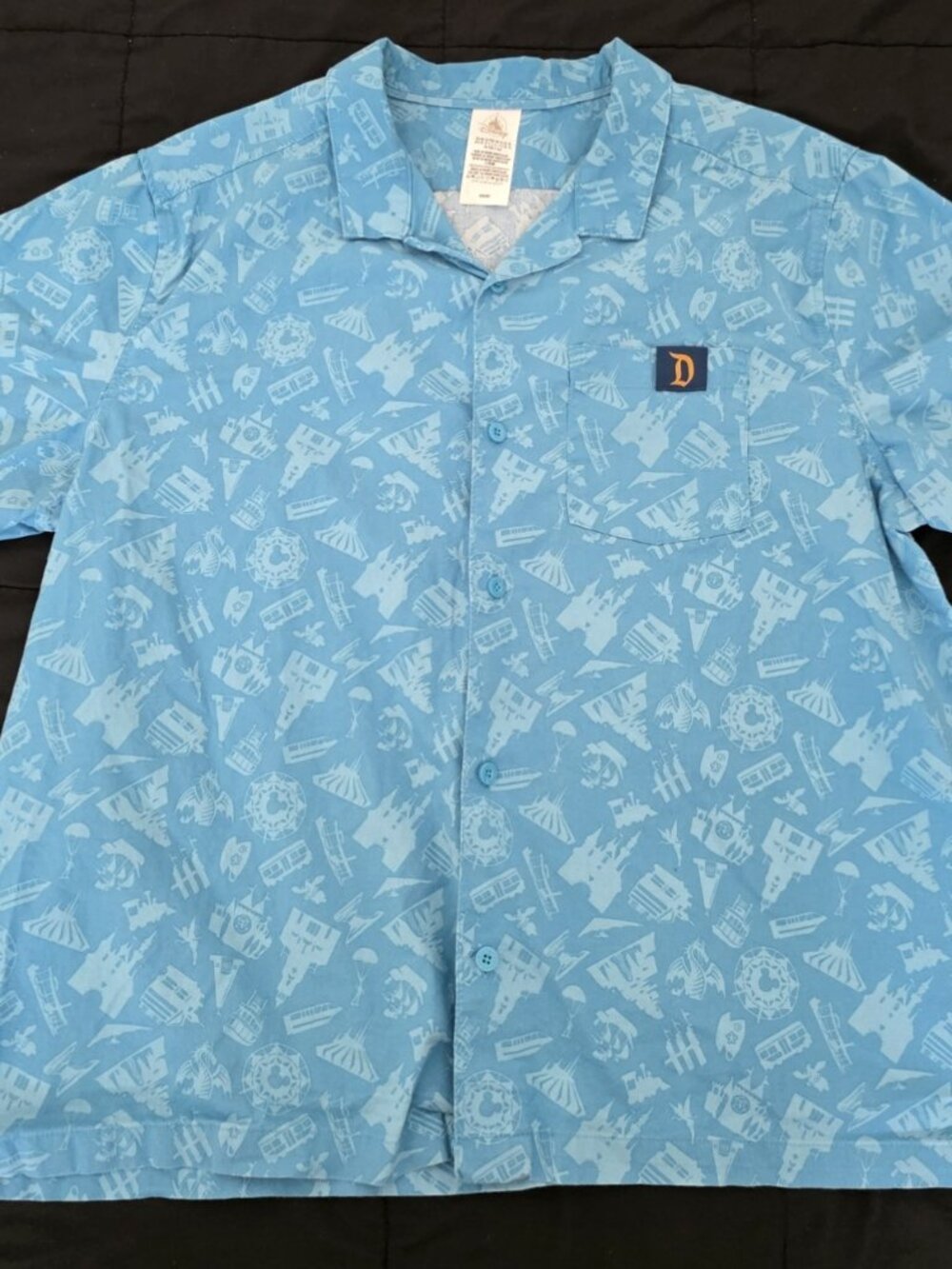 Men's XL Disneyland Icons Button-Up Shirt